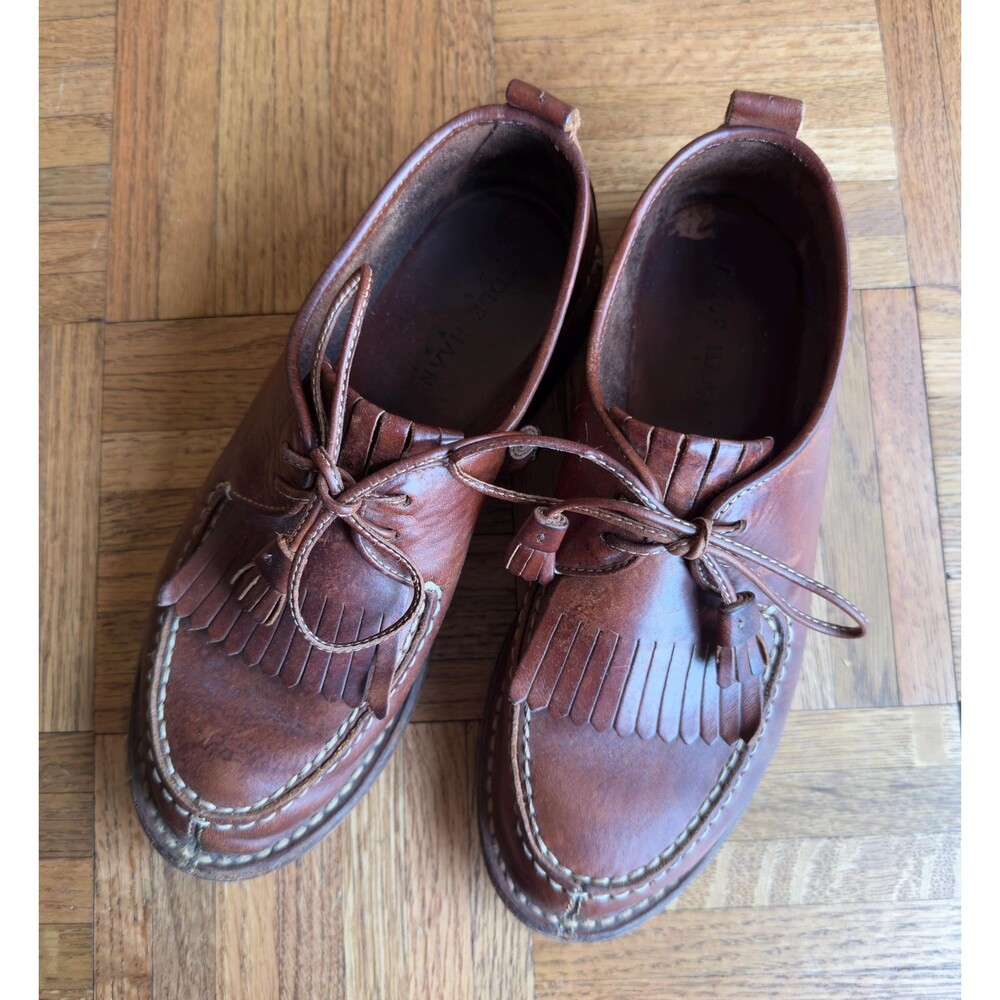 Vintage Cole Haan Brown Leather Loafers | Kiltie Tassel Bluchers | Size 8M |